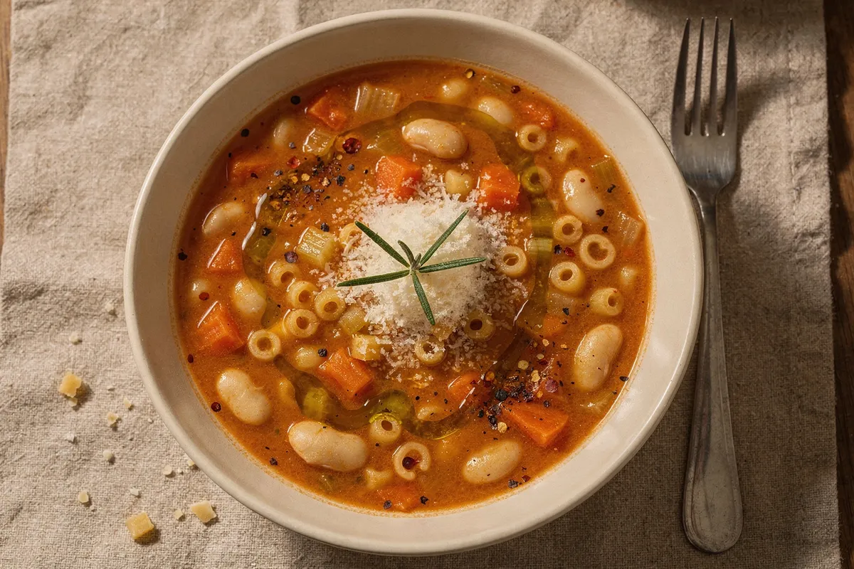 Illustration of Pasta e Fagioli (not a photo)
