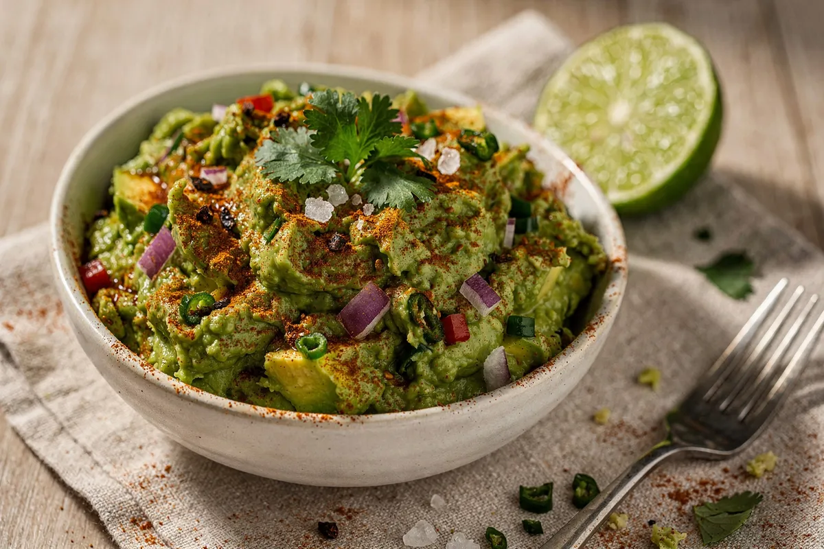 Illustration of Smoky Guacamole (not a photo)