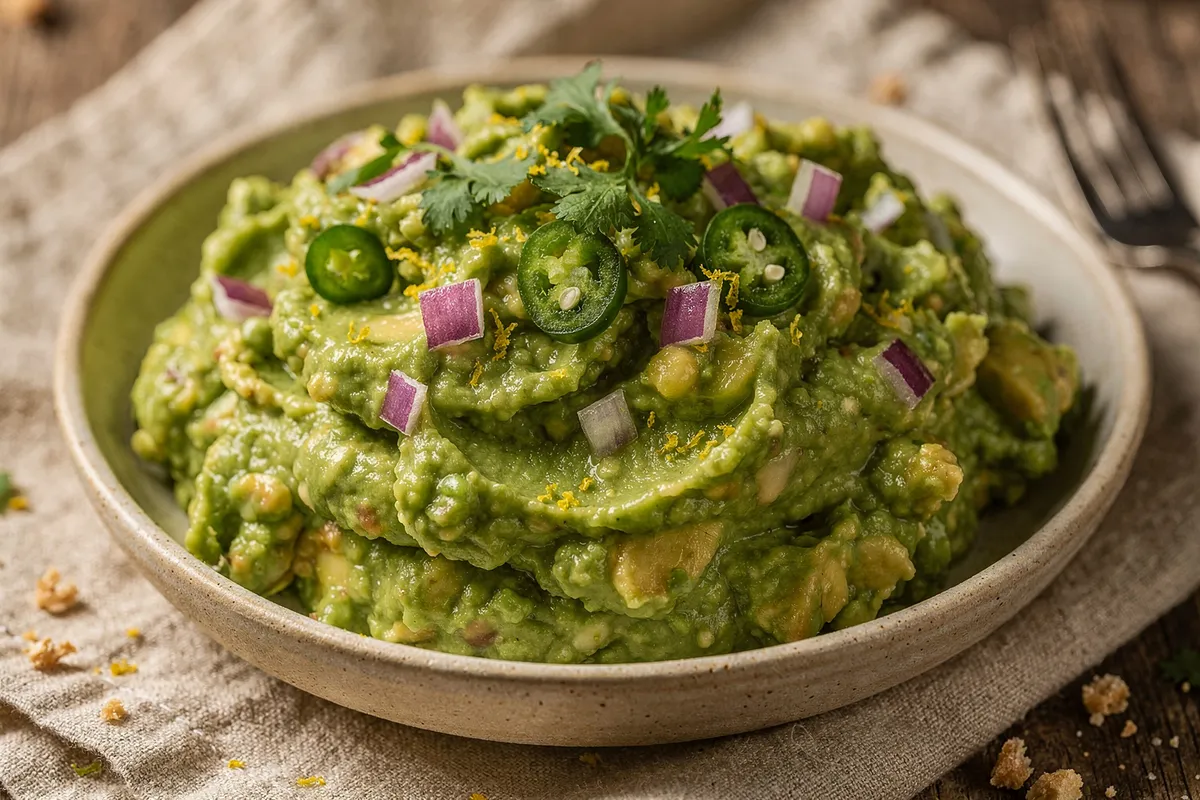 Illustration of Chunky Lime Guacamole (not a photo)