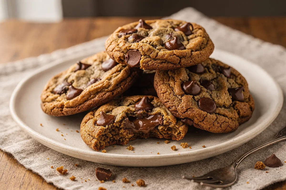 Illustration of Brown Butter Chocolate Chip Cookies (not a photo)